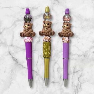 Teddy Bear Handcrafted Pen (1)